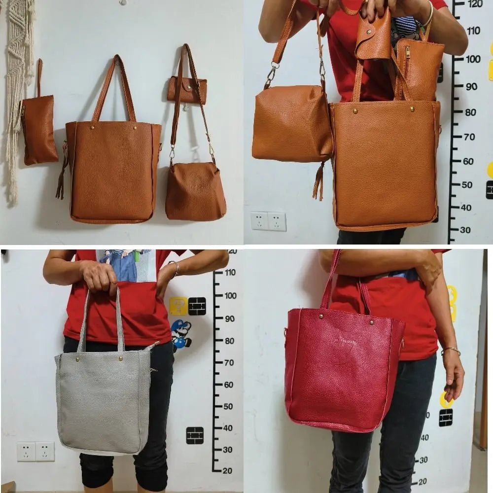 4Pcs/set Leather Crossbody Portable Shoulder bags