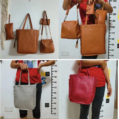 4Pcs/set Leather Crossbody Portable Shoulder bags