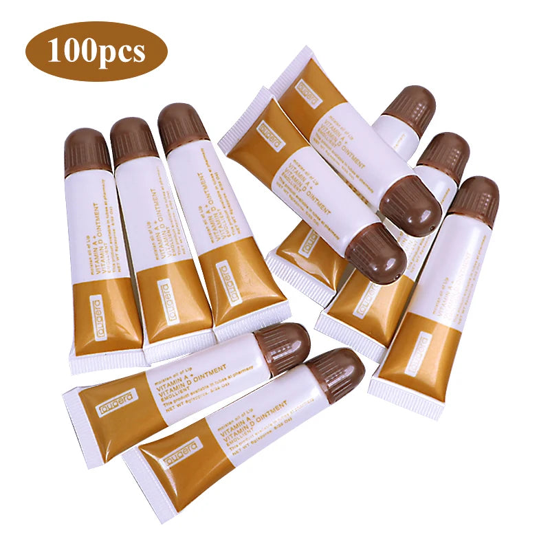 100pcs Vitamin A D Tattoo Aftercare Cream Gel Healing Skin Anti-Scar Preserve Color PMU Care Tattoo Accessories Brown