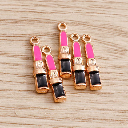 10pcs Mix Cute Enamel Women Lips Lipstick Charms Pendants for Jewelry Making Earrings Necklace Bracelets DIY Crafts Supplies