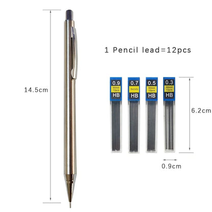 Metal Automatic Mechanical Pencil 5/0.7/0.9/1.3/2.0mm