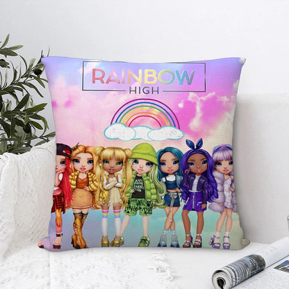 R-Rainbow High Doll Pillow Case Sofa Decorative Home Double-sided Print Plush Square Throw Pillow Covers Cushion Decor Cover