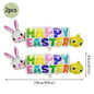 Happy Easter Party Decorations – Bunny & Egg Paper Plates with Cute White Rabbit and Carrot Foil Balloons, Kids Party Supplies & Favors