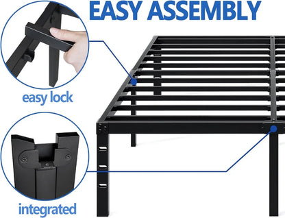 Metal Bed Frame-Simple and Atmospheric Heavy Duty Frame Bed, Sturdy