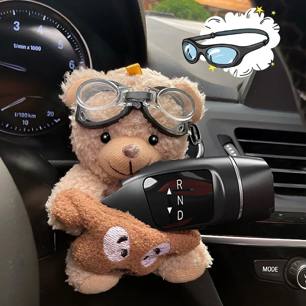 Cute Car Wiper Plush Ornaments – Capybara, Panda & Cat Turn‑Signal Switch Decorations