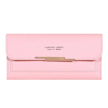 2024 New Women's Wallet Metal Long Folding Personalized Student Cute Mini Fashion Wallet Handheld Zero Wallet