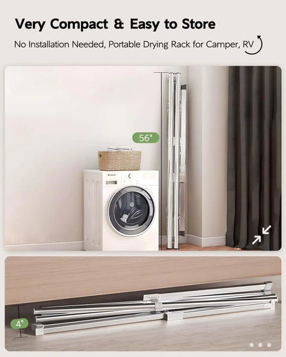 Clothes Drying Rack 79 Inches Folding Indoor Outdoor Drying Rack Clothing Collapsible Foldable Laundry Drying Rack Heavy Duty St