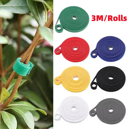 3 Rolls Green Garden Twine Plant Ties Nylon Plant Bandage 3 Meters Garden Hook Loop Bamboo Cane Wrap Support Garden Accessories