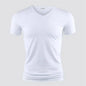 Men's Pure Color V Collar Short Sleeved T-Shirt