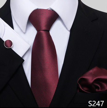 Necktie Pocket Squares Cufflink Set