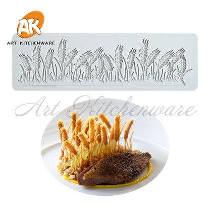 Leaves and Wheat Ears Silicone Cake Lace Mold Cake Decorating Tool Border Decoration Lace Mold Kitchen Baking Tool