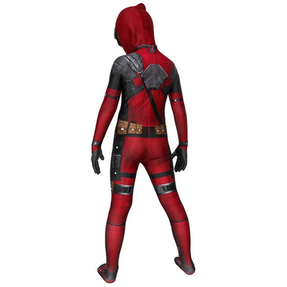 Deadpool Costume Kids Movie Superhero Deadpool Child Costume Adult Deadpool Cosplay Jumpsuit Sword Set Boys Halloween Gifts