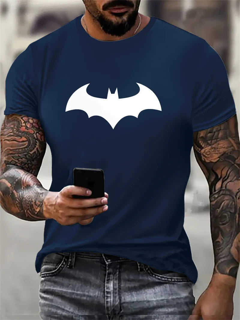 Fashion Bat Pattern Men's T-Shirts Summer Short Sleeve Outdoor Street 3d Printed Hip Hop T Shirt 6XL Plus Size Casual Tops