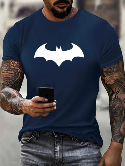Fashion Bat Pattern Men's T-Shirts Summer Short Sleeve Outdoor Street 3d Printed Hip Hop T Shirt 6XL Plus Size Casual Tops