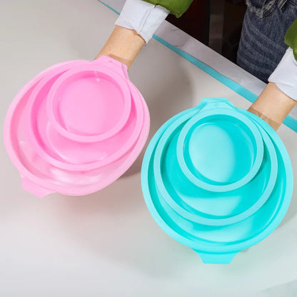 Round Silicone Cake Pan – 4/6/8in Non‑Stick Layer Mold for Baking