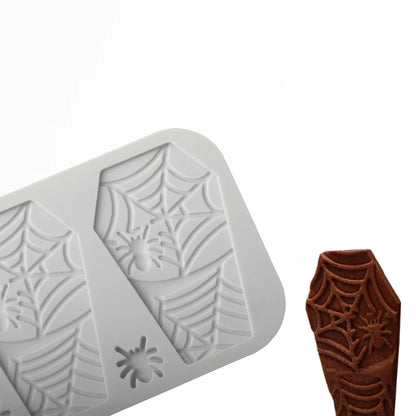 Halloween Silicone Coffin shaped Popsicle Mold Lace Mat Baking Molds for Ice Cream Chocolate and Desserts