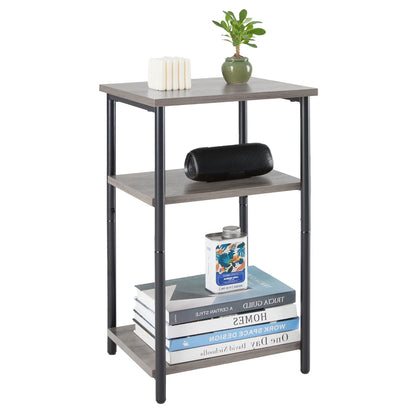 JHK 2/3-Tier End Table Side Tables with Adjustable Feet Small Nightstand Steel Frame Space-Saving for Bedroom Living Room Office