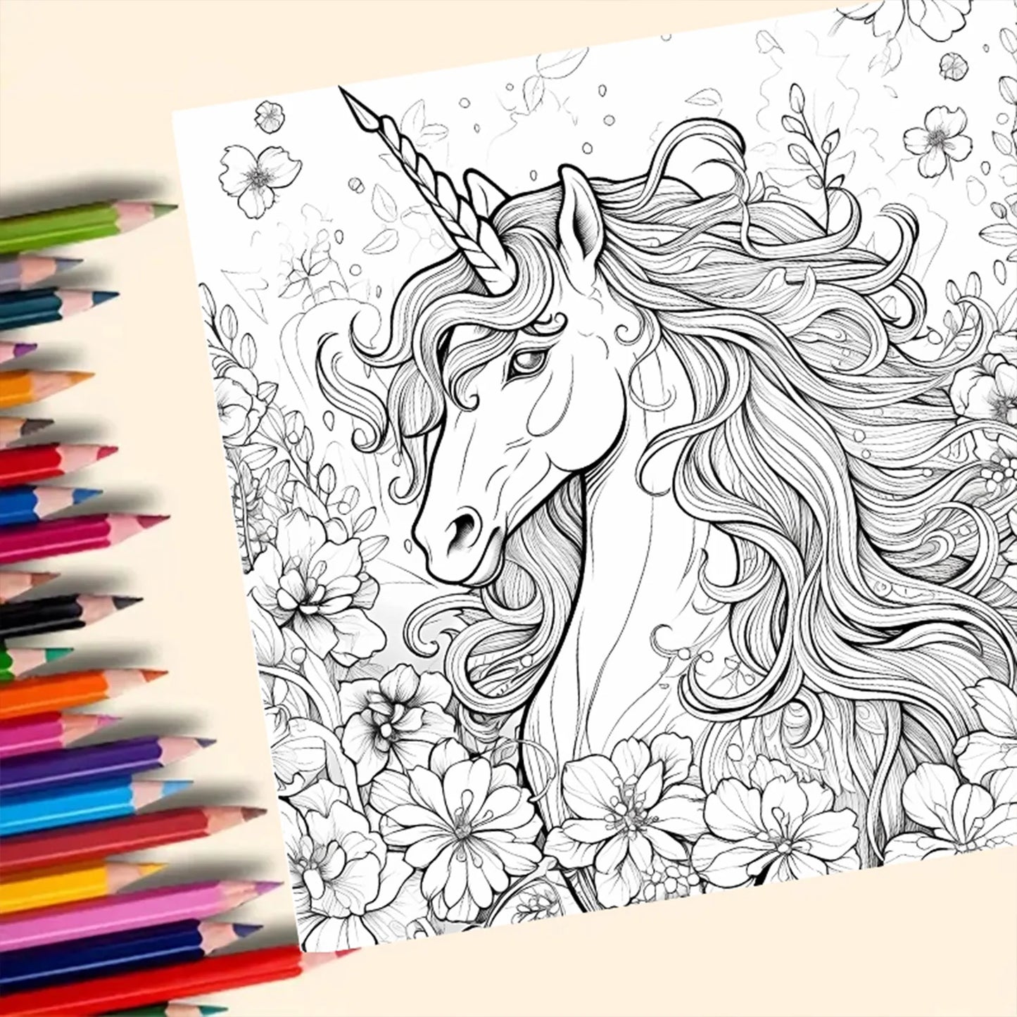 Adult Picture Book: Enchanting Unicorn Colouring Book Whimsical Animated Designs