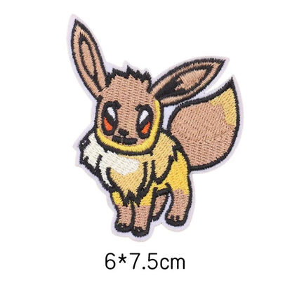 30‑Style Pokemon Embroidery Cloth Patches – Pikachu & Cartoon Iron‑On/Sew‑On Appliques for DIY Clothing