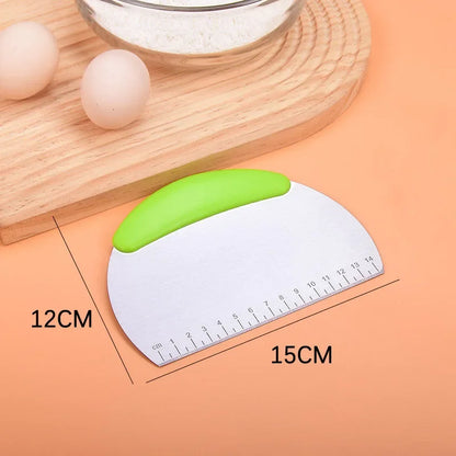 Stainless Steel Pastry Cutter Flour Pastry Scraper Chopper Scale Dough Pizza Cutter Comfortable Handle Kitchen Baking Tools