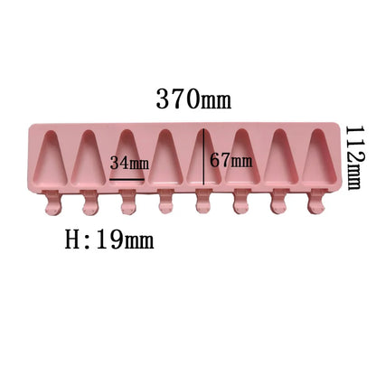 8 Cavities Triangle Silicone Ice Cream Mold DIY Geometry Chocolate Cake Candy Jelly Ice Baking Mould Soap Candle Making Set Gift