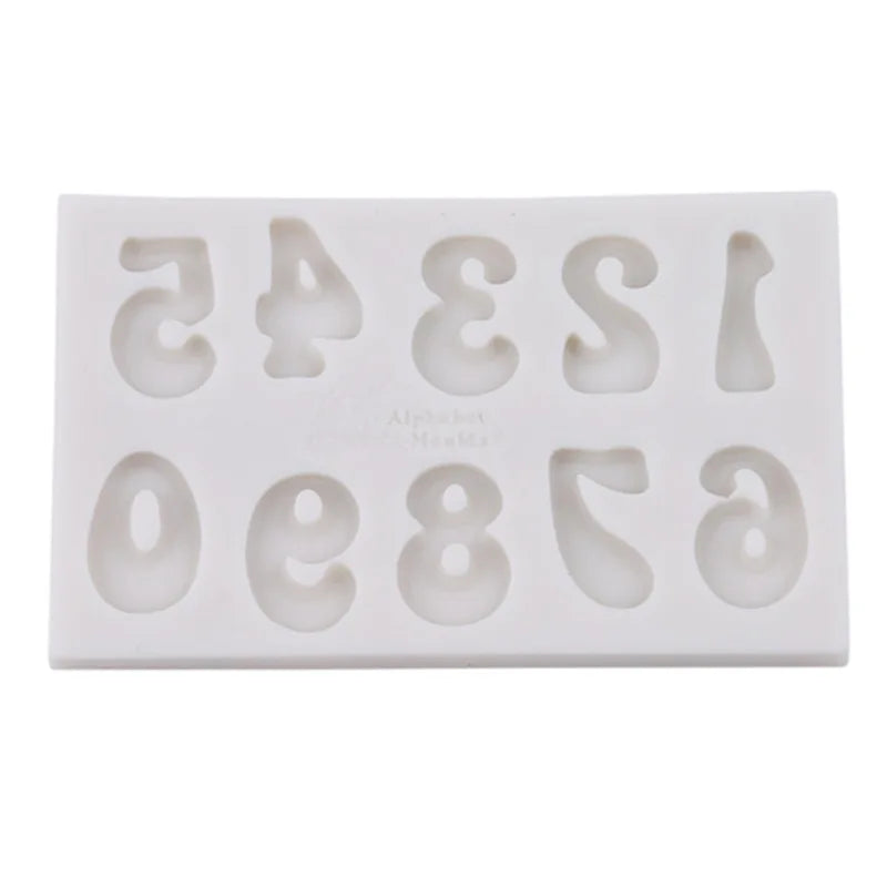 3pcs/set Number Letter Shape Silicone Mold Cake Decoration 3D Food Grade Soap Chocolate Moulds