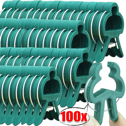 10/100pcs Plant Fixed Clips Reusable Garden Greenhouse Bracket Garden Plants Vine Climbing Clamp Flower Tomato Support Fastener