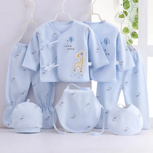 7 Piece Newborn Baby package T-shirt+Pants+Hats Infant Boys Girls Clothing Set