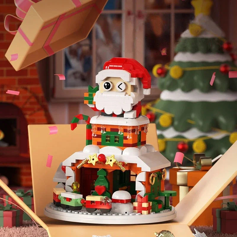 Christmas Micro Building Block Series Santa Claus Reindeer Puzzle Assembling Bricks Table Decoration