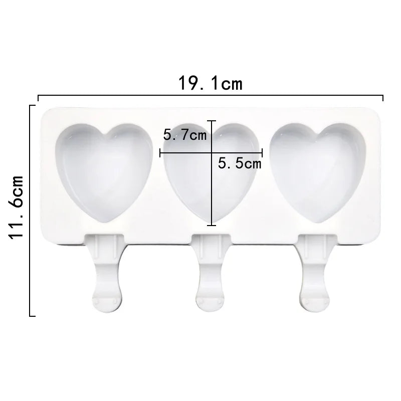 3/4 Cell DIY Silicone Ice Cream Mold Homemade Popsicle Maker Reusable Ice Cube Tray Mousse Dessert Ice Cream Mould Baking Tools