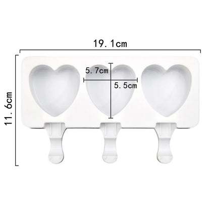 3/4 Cell DIY Silicone Ice Cream Mold Homemade Popsicle Maker Reusable Ice Cube Tray Mousse Dessert Ice Cream Mould Baking Tools