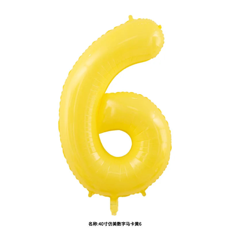 40‑Inch Yellow & White Macaron Daisy Number Foil Balloon