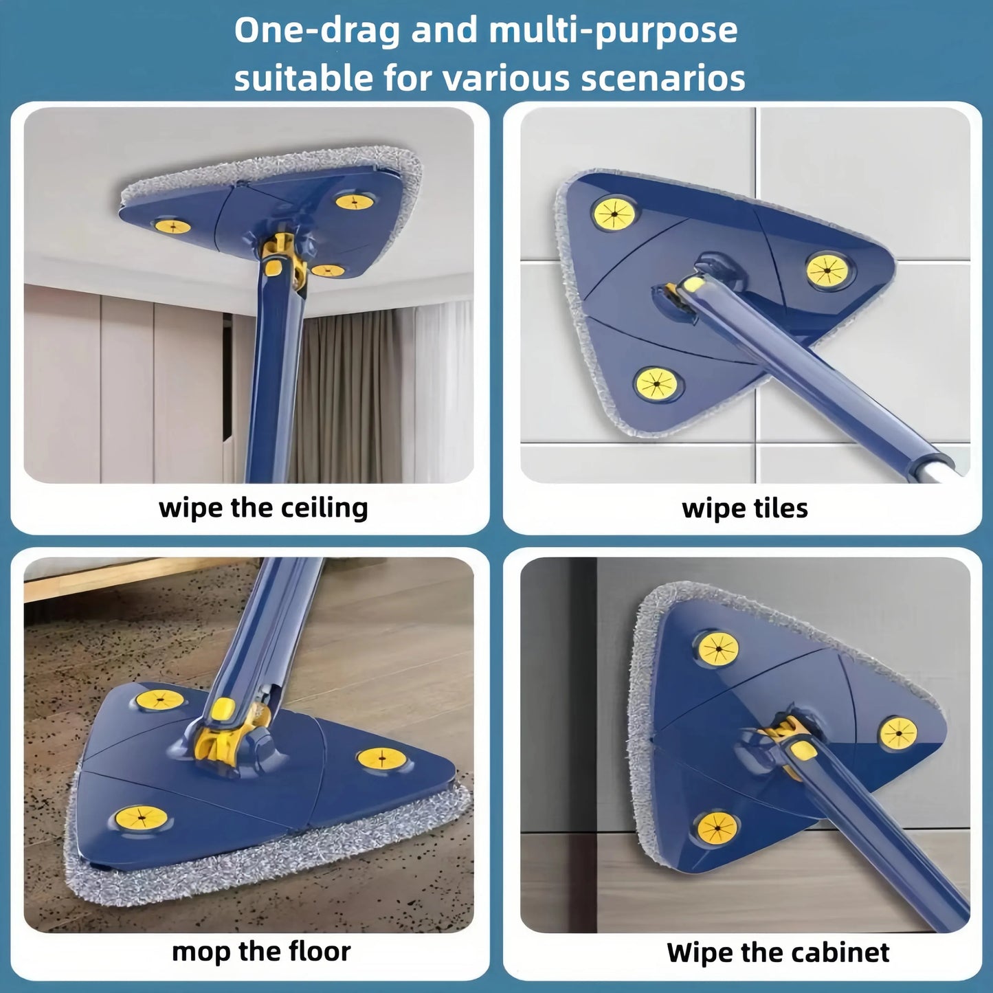 Triangle 360 Cleaning Brush Tool Self-draining Mop