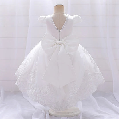 Toddler Girl Evening Party Princess Dress Baby Big Bow Tutu Gown Kids Birthday Wedding Ceremony Costume Gala Clothes Vestidos