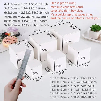 20/50pcs Square Folding Kraft Paper Box Black White cardboard Box for Packaging Candle Gift Box For wedding Party favor candy