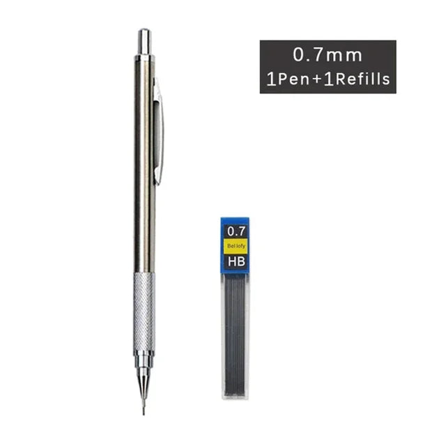 Metal Automatic Mechanical Pencil 5/0.7/0.9/1.3/2.0mm