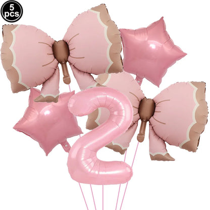 Pink Bow Birthday Theme Party Set Disposable