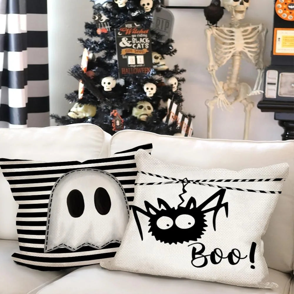Spooky Halloween Pillowcases: Ghosts, Spider, and Boo! Designs Sofa cushion cover