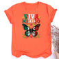 Viva Mexico Butterfly Flower Printed Girl T Shirt Women Summer Retro Tshirt Tee Graphic Tops Fashion Female Short Sleeve T-shirt
