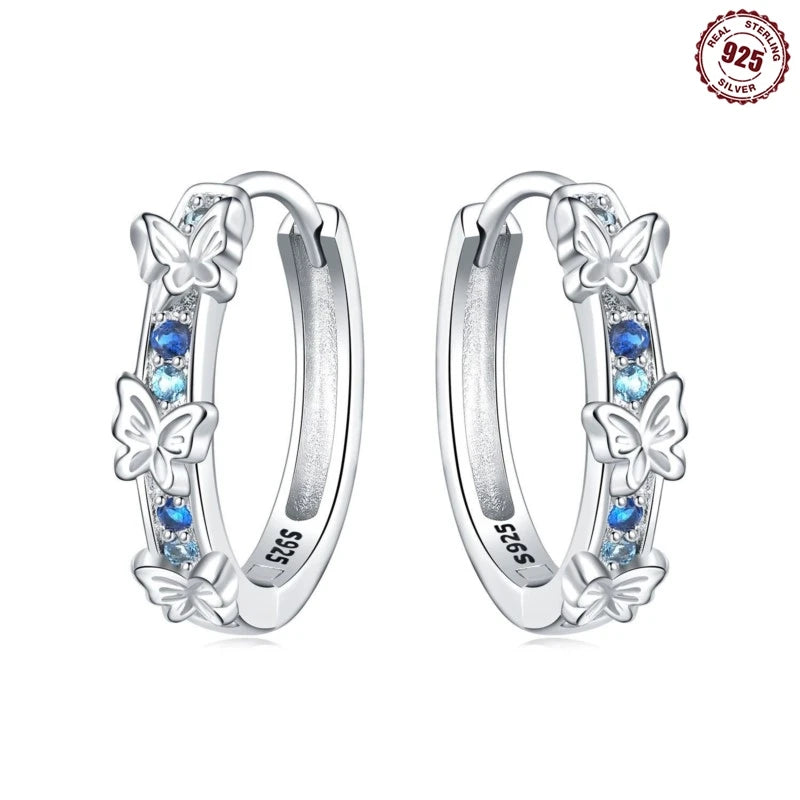 925 Sterling Silver Hoop Earrings Simple Sleeping Cat Earrings For Engagement Wedding Party Birthday Jewelry Gift