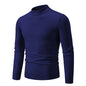 Men's Half Neck Basic Solid Sweaters Round Neck Elastic Pullovers