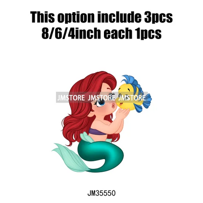 Love Cute Cartoon Little Baby Princess Girls Character Iron on DTF Transfers Washable Stickers Ready to Press for Clothes Bags