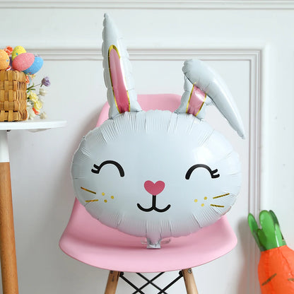 Easter Bunny & Chick Foil Balloon – Cute Standing Rabbit, Egg & Carrot Helium Balloon for Kids’ Party Decor