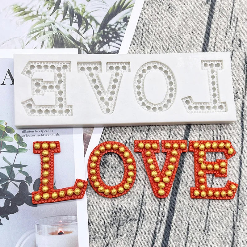 LOVE Silicone Sugarcraft Mold Resin Tools Cupcake Baking Mould Fondant Cake Decorating Tools
