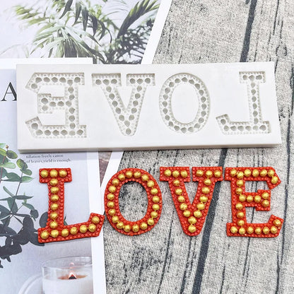 LOVE Silicone Sugarcraft Mold Resin Tools Cupcake Baking Mould Fondant Cake Decorating Tools