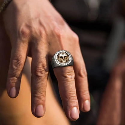 Classic Minimalist Vintage Skull Punk Rock Hip Hop Trend Men's Ring Boys Birthday Street Niche Party Birthday GiftBanquetJewelry