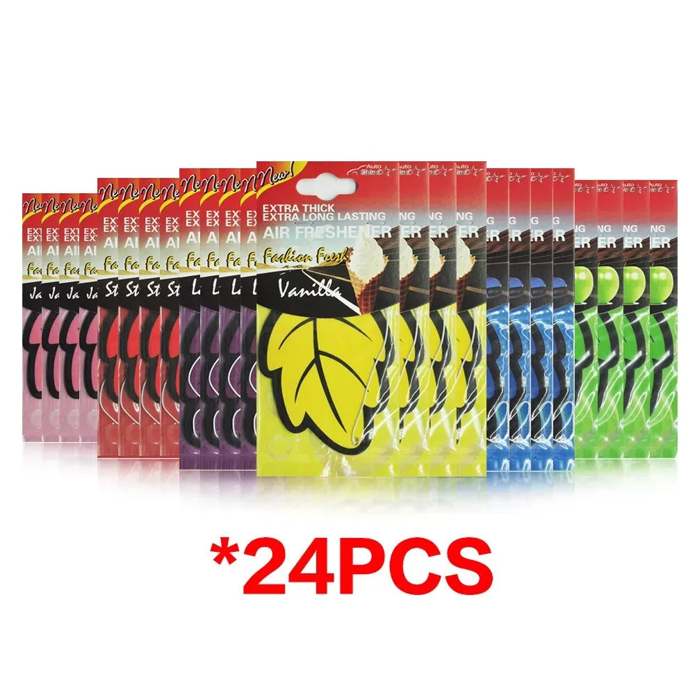 3-60 pieces Car Air Freshener, Natural Scented Tea Paper, Hanging Perfume Fragrance, Leaf Shape, Car Accessories, Interior.