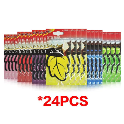 3-60 pieces Car Air Freshener, Natural Scented Tea Paper, Hanging Perfume Fragrance, Leaf Shape, Car Accessories, Interior.