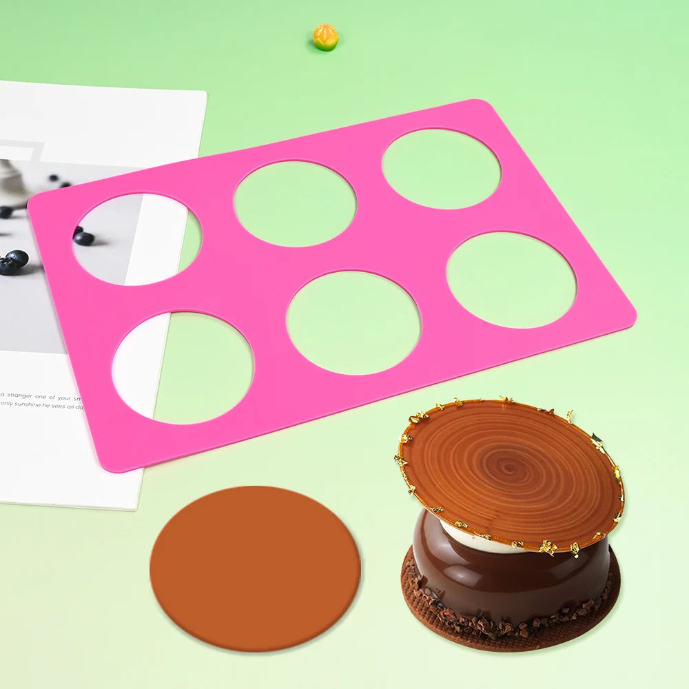 Round Silicone Chablon Mold – Cheese, Chocolate & Cookie Stencil Mat for Cake Decorating