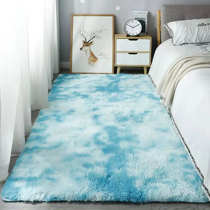 40*60CM Silk Wool Rug Tie-Dye Cushion Washable Dirt Resistant Carpet